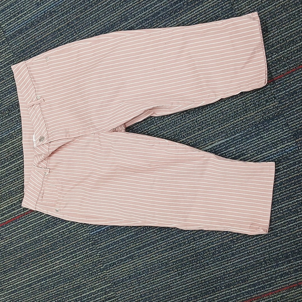 Lascana Rose & White Pinstripe Skinny Capris Pants Women’s Sz 14 NWOT - Picture 5 of 8